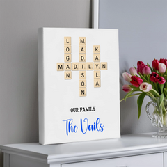 Personalized Scrabble Family Names Canvas