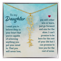 Daughter Birth Flower / Name Necklace