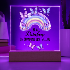 Rainbow...Printed Square Acrylic Plaque with LED base