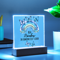 Rainbow...Printed Square Acrylic Plaque with LED base