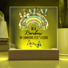 Rainbow...Printed Square Acrylic Plaque with LED base