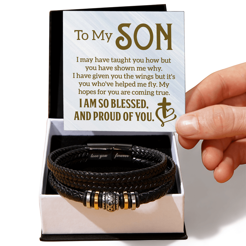 To My Son - Mens Leather Bracelet