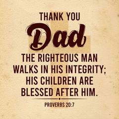 Proverbs 20:7 - Leather Cross Bracelet