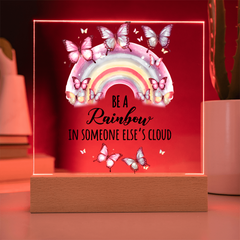Rainbow...Printed Square Acrylic Plaque with LED base