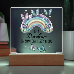 Rainbow...Printed Square Acrylic Plaque with LED base
