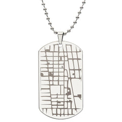 Personalized Engraved Map- Dog Tag Necklace